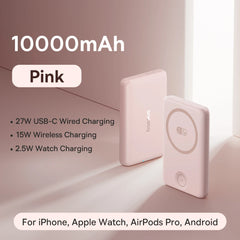 Baseus 27W Magnetic Power Bank 10000mAh 15W Wireless Charging External Battery For iPhone iWatch AirPods Samsung Xiaomi Poco