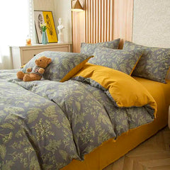 1PC Floral Washed Cotton Duvet Cover - Single/Queen/King Size Housse De Couette 이불커버 Funda Nórdica (No Pillowcase)