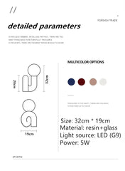 Nordic postmodern model desk lamp hotel children's room bedroom living room minimalist creative glass lamp study decoration lamp