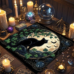 Divination Altar Cloth Civet Cat Tarot Tablecloth For Tarot Card Reading Decorative Voo-Polyester Oracle Card Mat