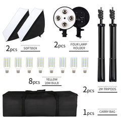 Photography 50x70CM Four Lamp Softbox Kit Continuous Lighting System Soft Box Accessories Photo Studio Equipment