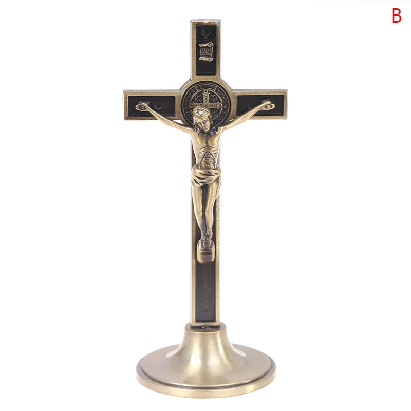 Church Relics Jesus on the Stand Cross Wall Crucifix Antique Home Chapel Decor 1pc