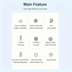 Type C to 3.5mm Headphone Adapter USB-C 3.5 Jack Audio Cable for Huawei P30 Xiaomi Samsung Oneplus Earphone Audio Adapter