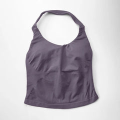 NCLAGEN Gym Halter Top Woman longline strappy tank Padded yoga clothing Fitness workout Running Activewear pilates clothes