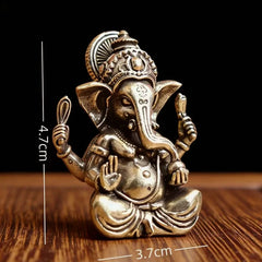 Gold Ganesh Buddha Statue Indian Elephant God Sculpture Home Living Room Garden Decoration Figurine Lucky Ornament