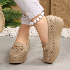 Women’s Breathable Wedge Sneakers Non-Slip Thick Sole Shoes