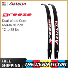 Akusta-Recurve Bow ILF Limbs, Dual Wood Core, Fiber Glass, Bow Limbs, Breeze Series, 66 ", 68", 70"