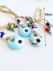 Lucky Eye Glass Blue Turkish Evil Eye Pendant Wall Hanging Multi Color Bead Handmade Decoration for Home Living Room Car