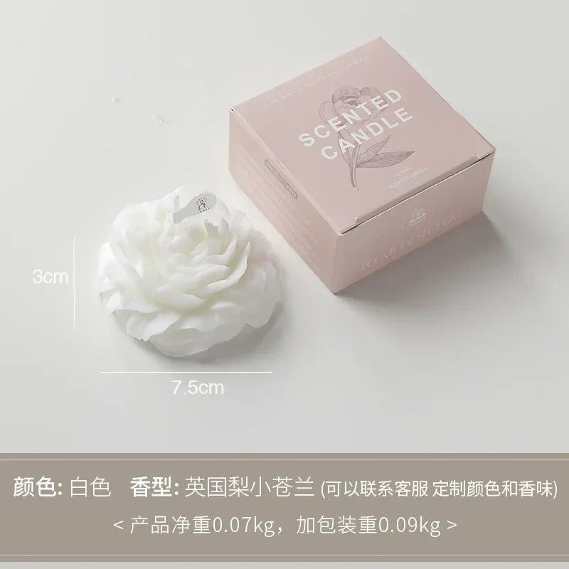 3D Peony Aromatic Candle Creative Flower Shape Aromatherapy Wedding Decor Gifts Box Valentine's Day Scented Souvenir Ornament