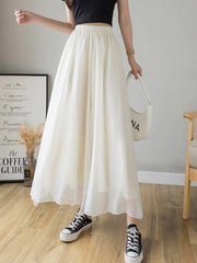 Women’s High-Waist Chiffon Wide-Leg Pants – Spring/Summer Plus Size