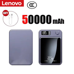Lenovo 2026 200000mAh Magnetic Wireless Power Bank Portable Fast Charger For Magsafe Auxiliary Battery For iphone Huawei Samsung