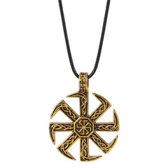 Likegreat Slavic Kolovrat Symbols Necklace for Men Pagan Sun Wheel Talisman Amulet Link Chain Pendants Religious Jewelry