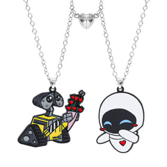 Couple's Stitch Heart Necklace - Gold & Silver Angel And Stitch Cute Style Jewelry Pendant Gift for Girls