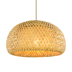 30cm Bamboo Rattan Pendant Lamp – Handwoven E27 Light Home Decor