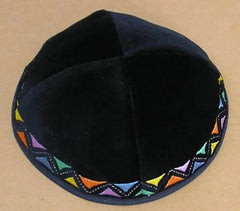 19/20CM VELVET EMBROIDERED JEWISH YARMULKE KIPPAH KIPPOT