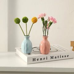 Ins Ceramics Flower Vase Nordic Hydroponics Vases Creative Room Decor Mini Flower Bottle Pots Desktop Ornament Craft