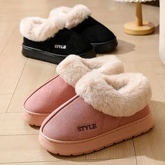 Men / Women New Platform Snow Boots for Women's Home Thick Warm Wool Shoes Women's Outdoor Anti-Slip Fur Velvet Ankle Short Boots Shoes