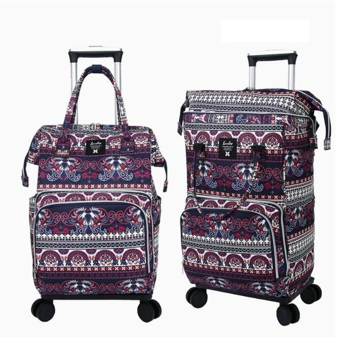 Women hand Carry On hand luggage Trolley Bags Expansion Spinner Suitcase Bag Cabin Size 20" Women travel Trolley Bags On Wheels