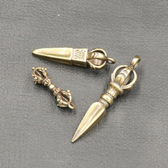 Handcraft Pendant Vintage Solid Religious Pestle Prayer Pendants Nepal Tibetan Buddhist Vajra Copper Crafts