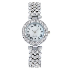 Luxury Women’s Diamond Steel Band Watch & Bracelet Set