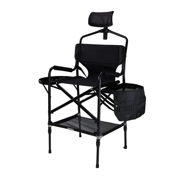 Simpleme Lightweight Aluminum Portable Folding Tall Director Adjustable High Makeup Artist Chair With Headrest Office Chairs Office Furniture