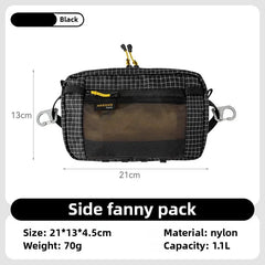 Dyneema Tactical UHMWPE Fanny Pack Waterproof UltraLight 1.1L Multi Pocket for Cycling Running Hiking Camping Outdoor Sports