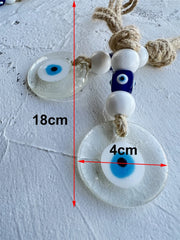 Lucky Eye Glass Blue Turkish Evil Eye Pendant Wall Hanging Multi Color Bead Handmade Decoration for Home Living Room Car