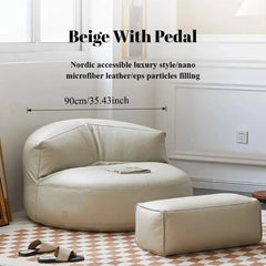 Lazy Sofas Living Room  Single Corner Sofa Modern Design Sofa for 1 Person Can Lie Down Beanbag Tatami Thickened Leather Home Living Room Furniture