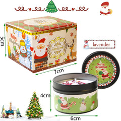 Christmas Scented Candle Set Gift Fragrance Candle Jar Smokeless Romantic Incense Aromatherapy Candle Stonedried Flower Soy Wax