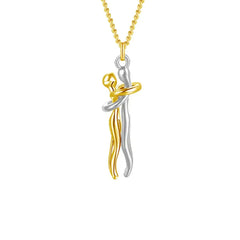 Hip Hop Embrace Couple Pendant Necklace Adjustable Hugging Pendant Necklace Jewelry Valentine Day Gift