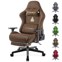 Kitinjoy Natural Suede Gaming Chair High Back Ergonomic Computer Chair With Footrest Reclining Adult Comfortable Office Chair Office Furniture