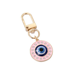 1Pcs Round Evil Eye Keychain Key Ring For Friends Couples Boho Blue Eye Bag Car Key Phone Charm Accessories Jewelry