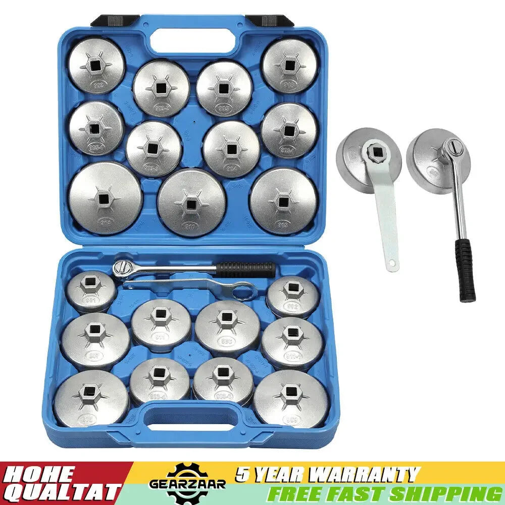 23pcs Cup Type Oil Filter Wrench Tool Set Removal Socket Kit Service Oil Change