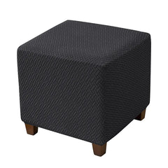 1PC Stretch Ottoman Slipcover Stool Cover T-shape Jacquard Elastic Square Sofa Footrest Covers for Living Room Office Home Decor