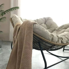 X&D Human Bird Nest Rattan Weaving Rocking Chair Leisure Sofa Home Balcony Single Lazy Corner Sofa Rocking Chair Rattan Chair Can Sleep Living Room Furniture