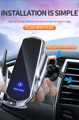 VIKEFON 15W Car Magnetic Wireless Charger Automatic Car Mount Phone Holder For iPhone Samsung Infrared Induction Fast Charging