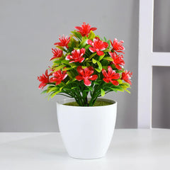 1pc Artificial Potted Plant Small Bonsai Flowers Pot Simulated Tree Ornaments Wedding Home Hotel Office Table Decor Fake Plants