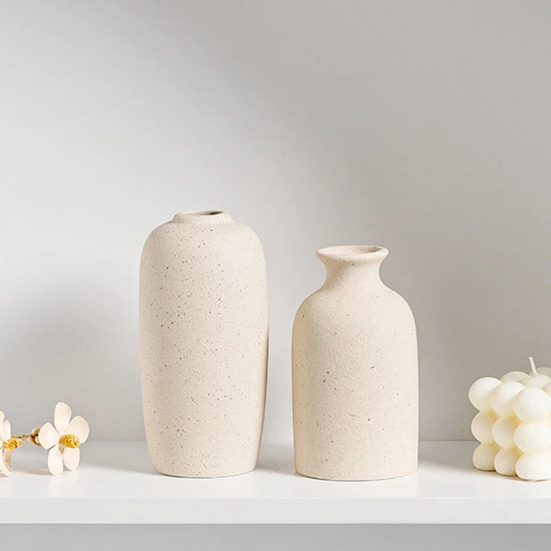 INS Nordic White Ceramic Vase – Decorative Flower Pot Home Decor