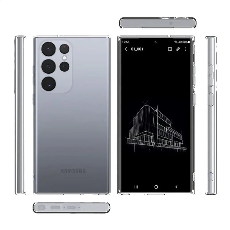 Soft Silicone Clear Phone Case For Samsung A53 A13 A52 A12 A54 A16 A55 A52S S25 S24 S22 S21 S23 Ultra S20 FE Galaxy Note 20Ultra