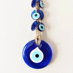 Evil Eye Glass Blue Turkish Evil Eye Pendant Wall Hanging Crystal Beads for Home Decor Living Room Wall Decoration Amulet Gift