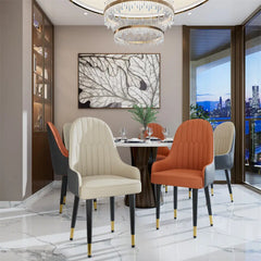 LUVODI PU Leather Dining Chairs with Arms Modern Kitchen Dining Chairs with Metal Legs for Hotels,Restaurants,Apartments Kitchen & Dining Furniture