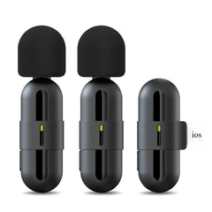 Basix Mini Wireless Lavalier Microphone Noise Cancelling for iPhone Android Cameras - Portable Wireless Mic for Live Interviews