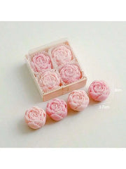 4pcs/Set Hand Made Rose Fragrance, Scented Candles, Hand Made Bouquet Candles,Home Decoration, Suitable For Valentine's Day Gift