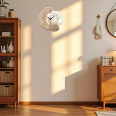Modern Silent Moon Design Wall Clock – Wooden Quartz Decor