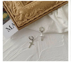 925 Sterling Silver Earrings Cross Earrings Creative Hot Sexy Jewelry For Women Gift Customized