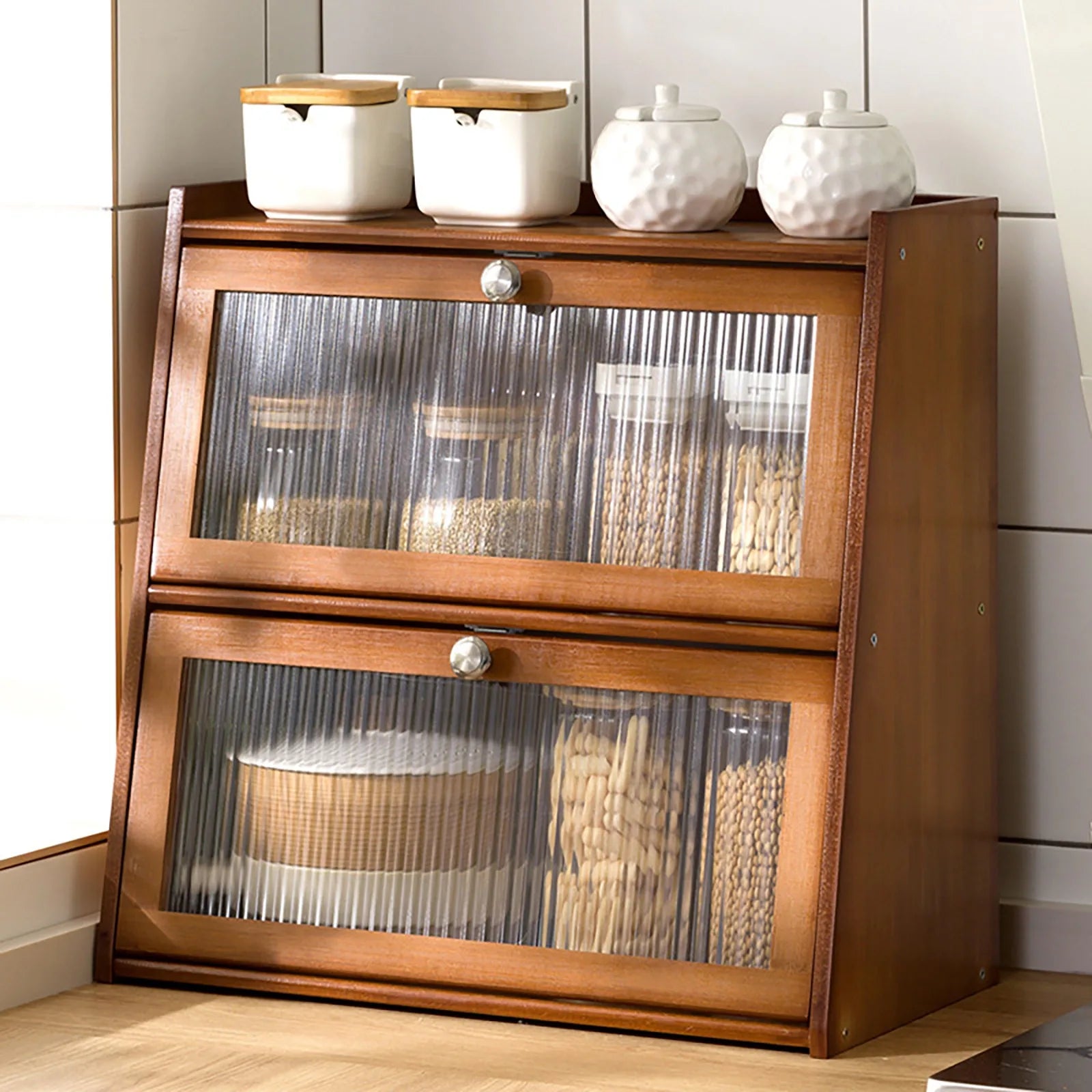 Bamboo Kitchen Storage Unit,Tabletop Cabine, Sideboard Cabinet, Multi-Use, Bedroom 40 * 28 * 50Cm Kitchen & Dining Furniture Kitchen Display Cabinets