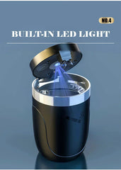 Universal Car Ashtray with LED Light Smokeless Aluminum Cup