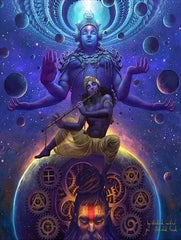 Divine Abstract Lord Shiva Canvas Poster  Hindu God Wall Art for Living Room  Religious Home Decor  Indian Deity Prints