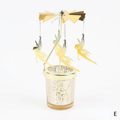 Romantic Valentine's Day Gift Rotating Angel/Rose/Xmas Snowflake Candlestick Candle Tea Lamp Holder for Home Party Decoration