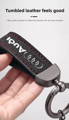 Suede Car Logo Keychain for Audi A1–A8 Q1–Q8 TT